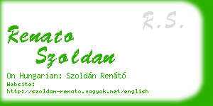 renato szoldan business card
